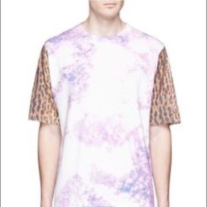 Saint Laurent Paris Tie Dye Leopard T-Shirt